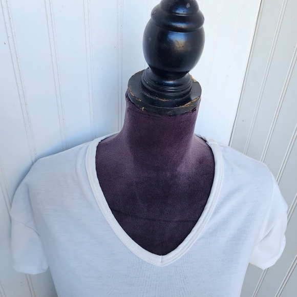 Olivia Rae Baby Doll Shirt Womens White Crop Top Drop Ruffle Hem BOHO sz S - Picture 3 of 10